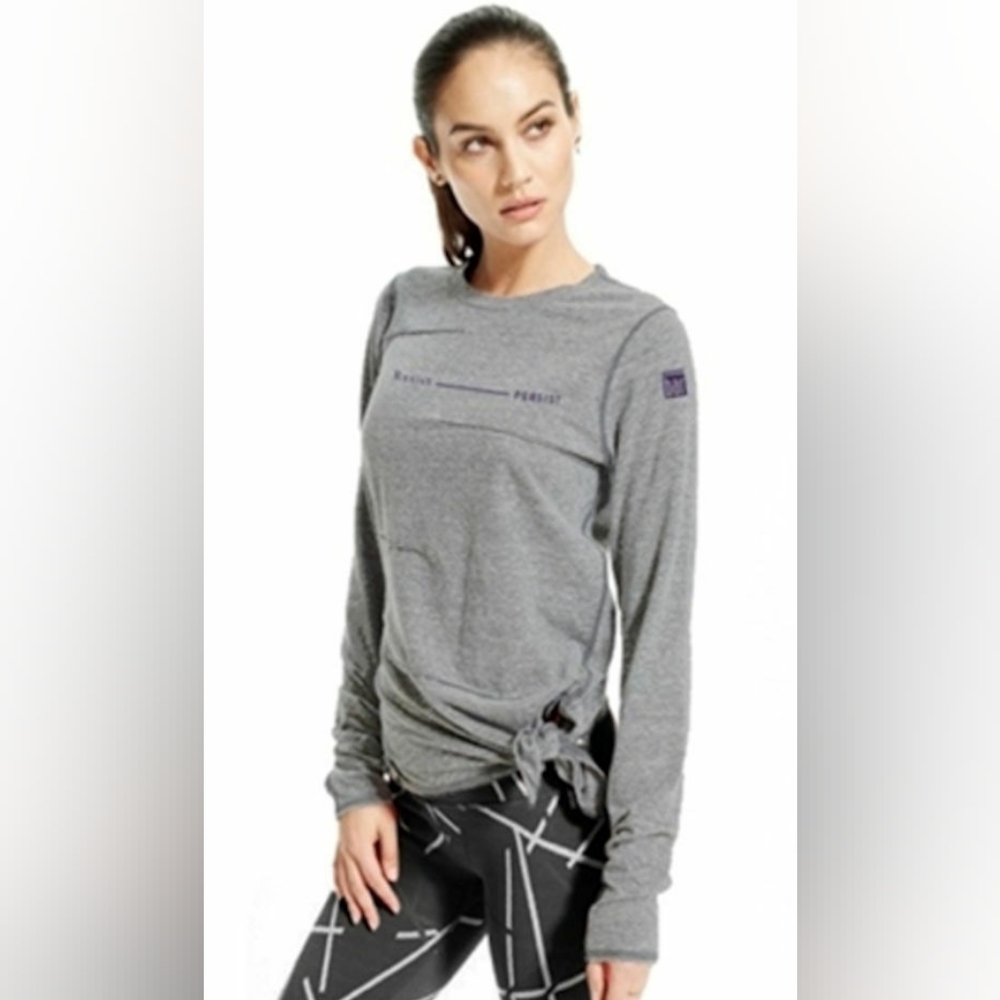 The Bar Method Gray Top Size M